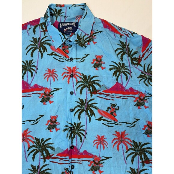 Grateful Dead Other - Grateful Dead x Section 119 Hawaiian Shirt Mens L Blue Jerry Garcia Bear Retro